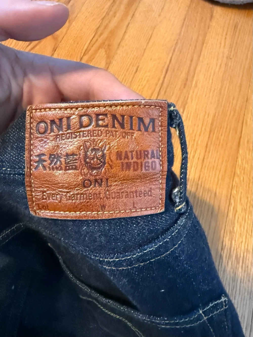 Oni denim. 12oz Kiraku summer weave selvedge japanese